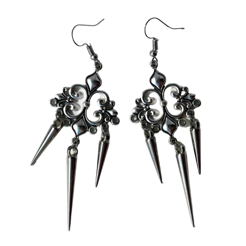 Cross Rivet Drop Earringz