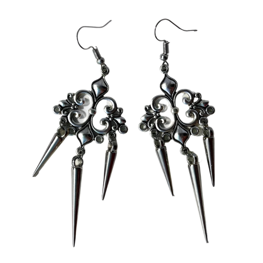 Cross Rivet Drop Earringz