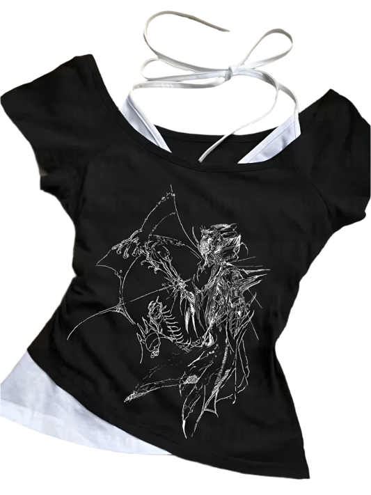 2 Piece Top with Cybersigilism Design