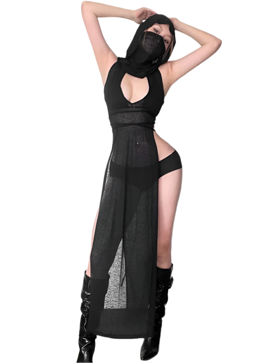 Long Mesh Dress with Slitz