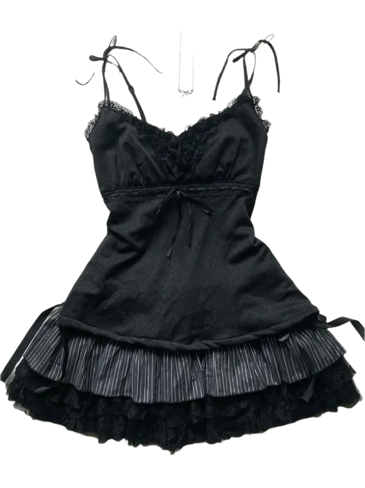 Striped Mini Skirt With Bowz