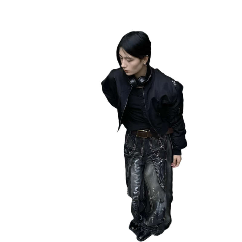 Washed Black Denim Jeanz