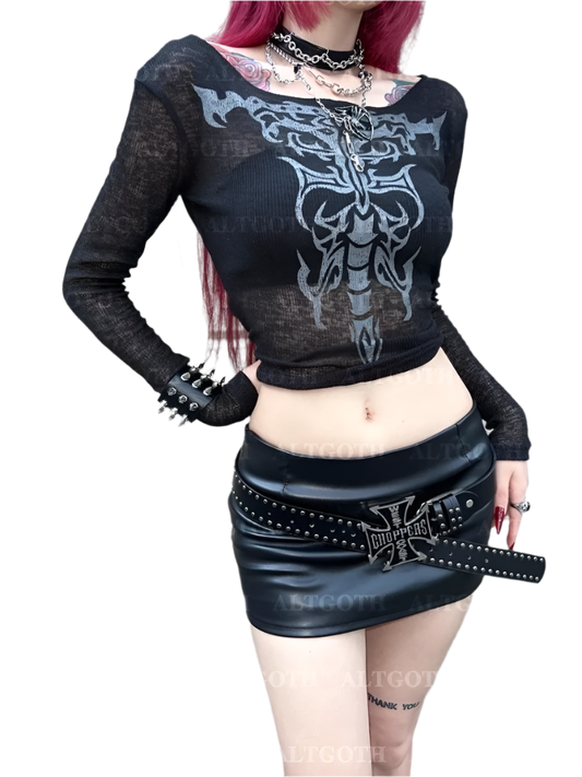 Cybersigilism Mesh Top with long Sleevez