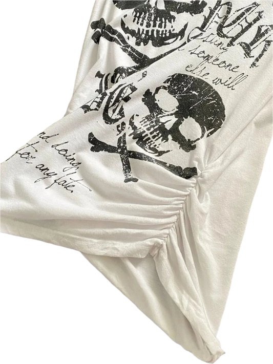 White Slim Fit Y2K Inspired Top