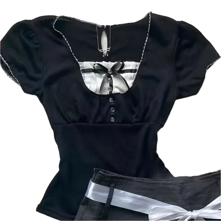 Pleated Mini Skirt with Top