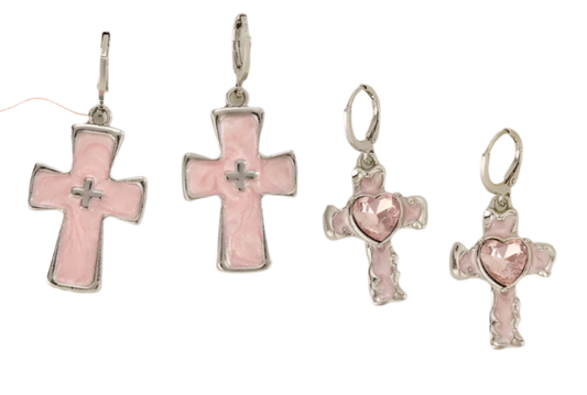 Pink & Black Earringz