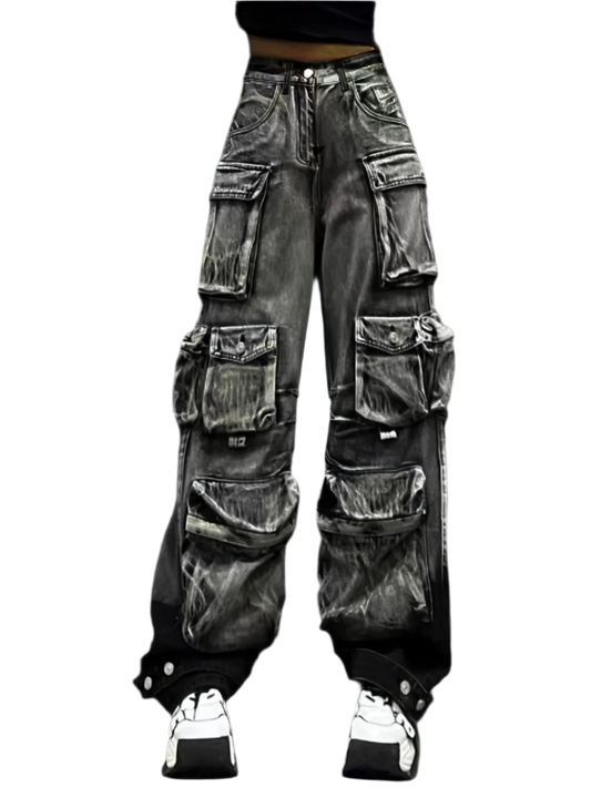 Wide Leg Denim Jeanz With Pocketz