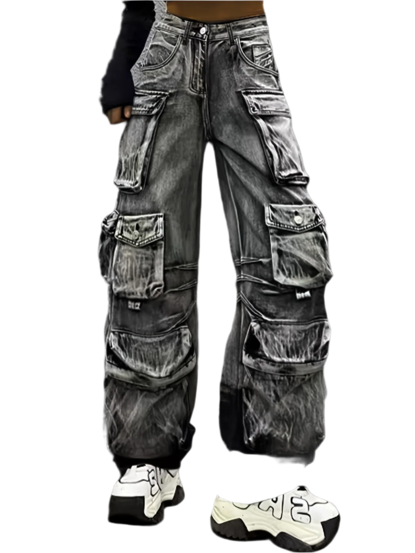 Wide Leg Denim Jeanz With Pocketz