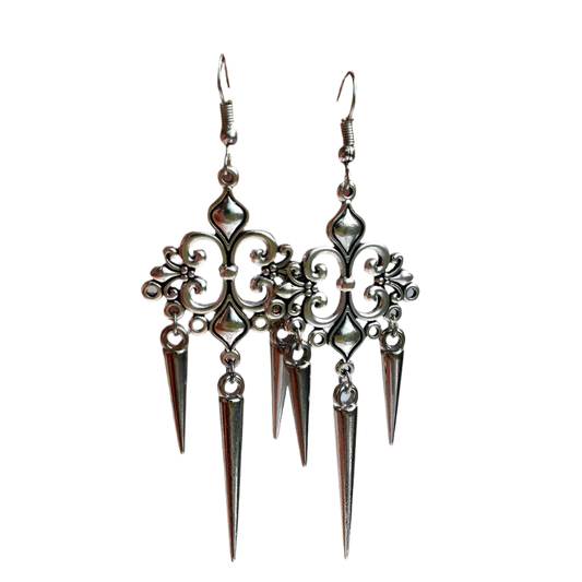 Cross Rivet Drop Earringz