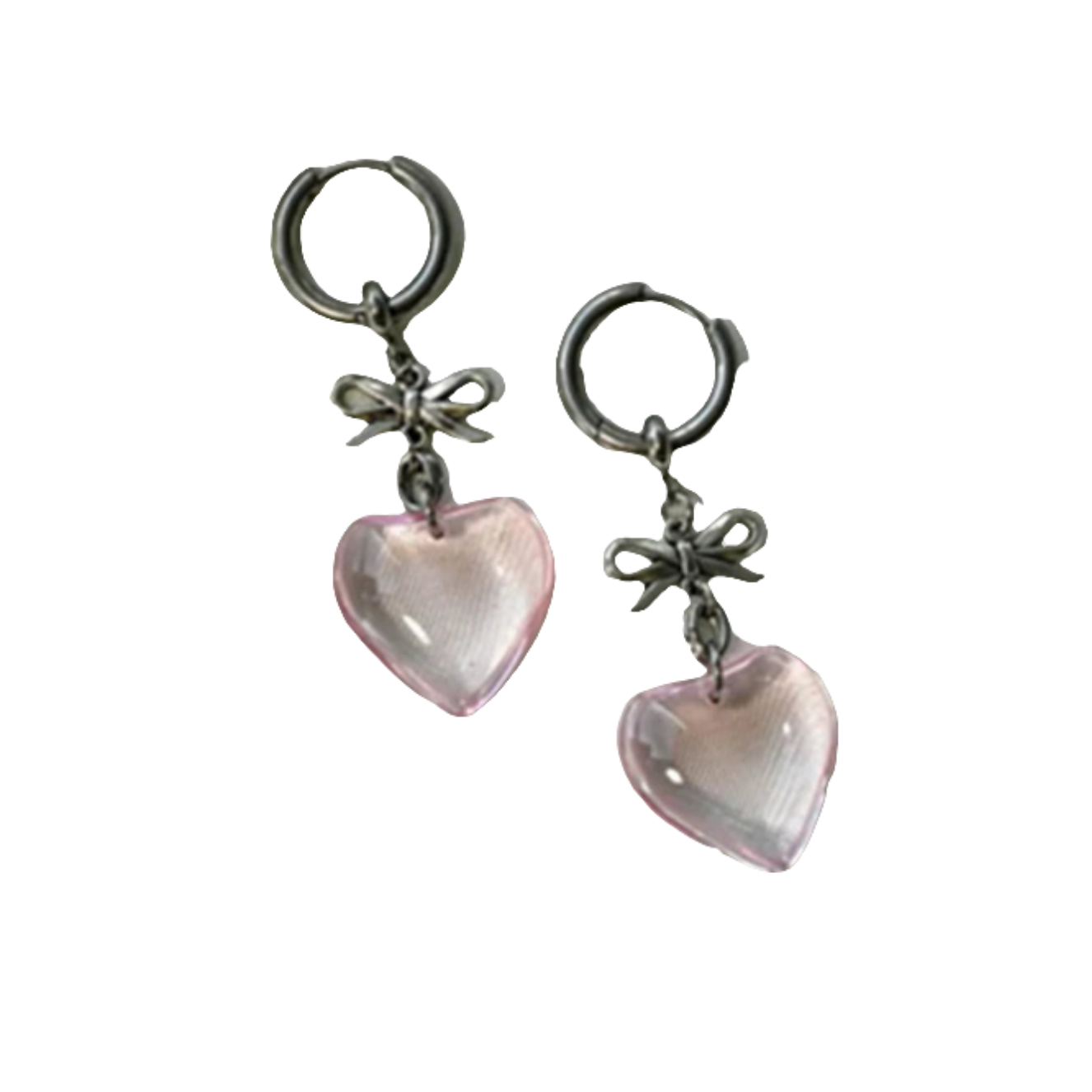 Drop Earringz with Bow Pendant and Heart