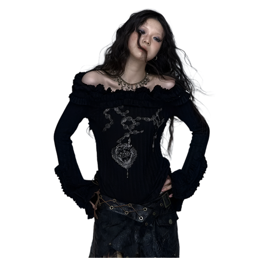 Off Shoulder Knitted Top