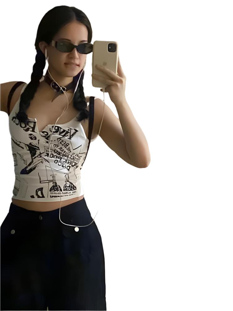 Print White Tank Top