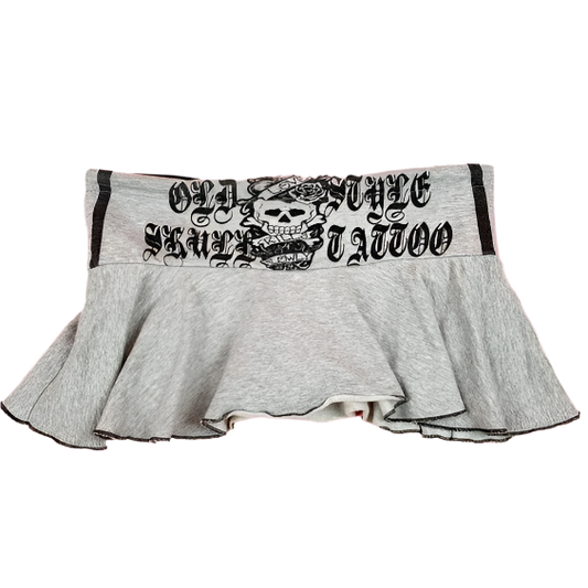Low Waist Grey Mini Skirt