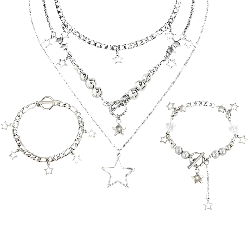 Star Neckalce (2pc) and Bracelet Set