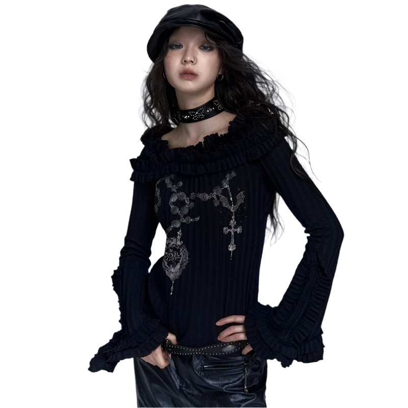 Off Shoulder Knitted Top