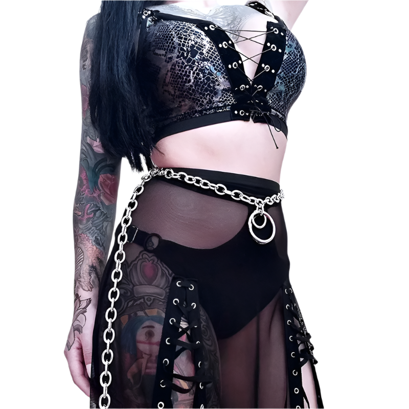 Maxi Mesh Skirt with Large Slitz