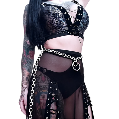 Maxi Mesh Skirt with Large Slitz