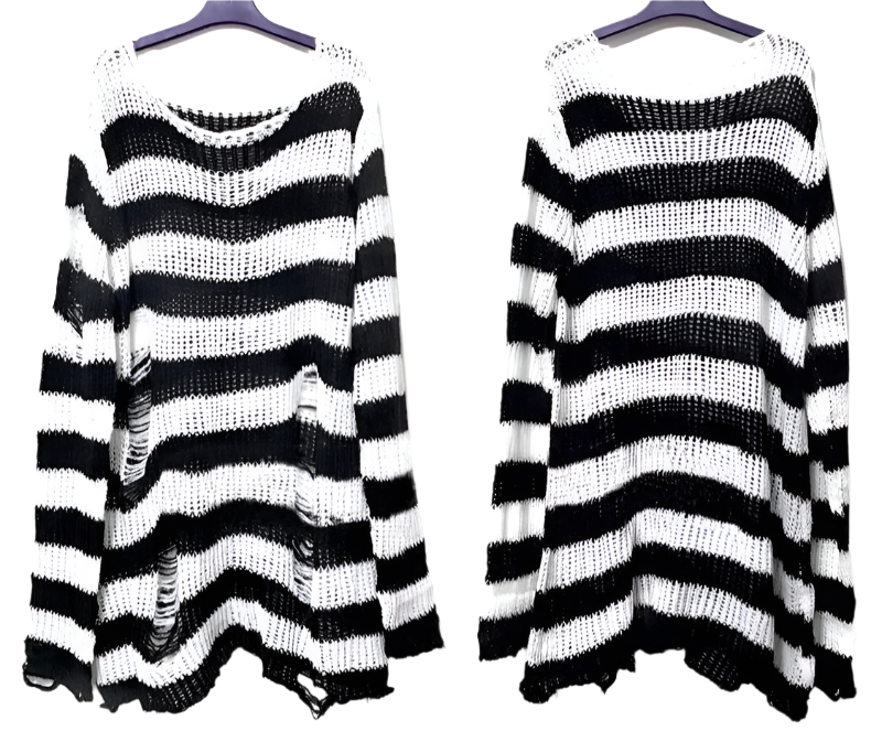 Multi Colour Long Length Distressed Jumperz