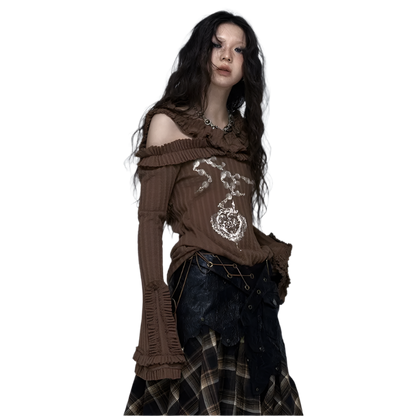 Off Shoulder Knitted Top