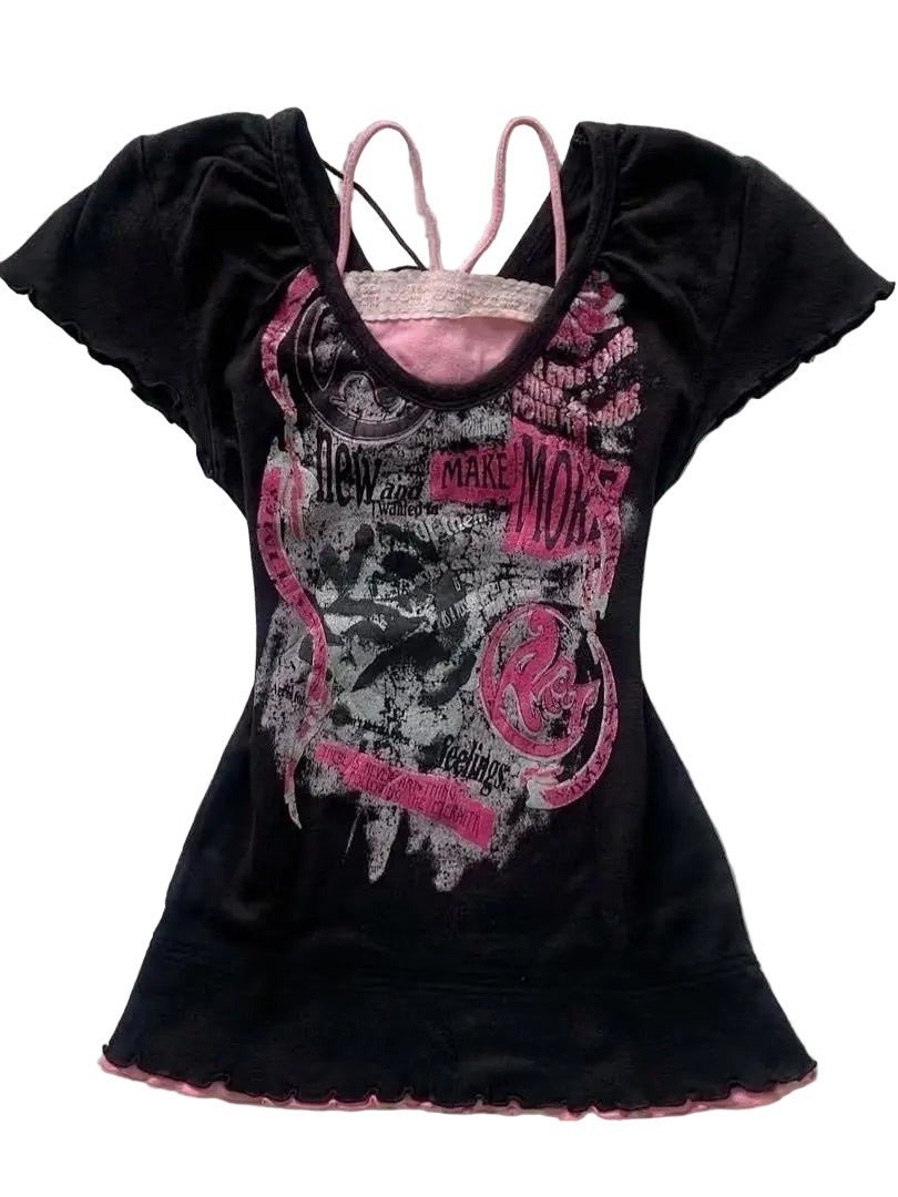Retro Y2K Graphic Top