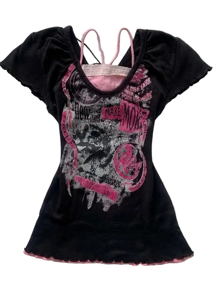 Retro Y2K Graphic Top