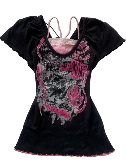 Retro Y2K Graphic Top