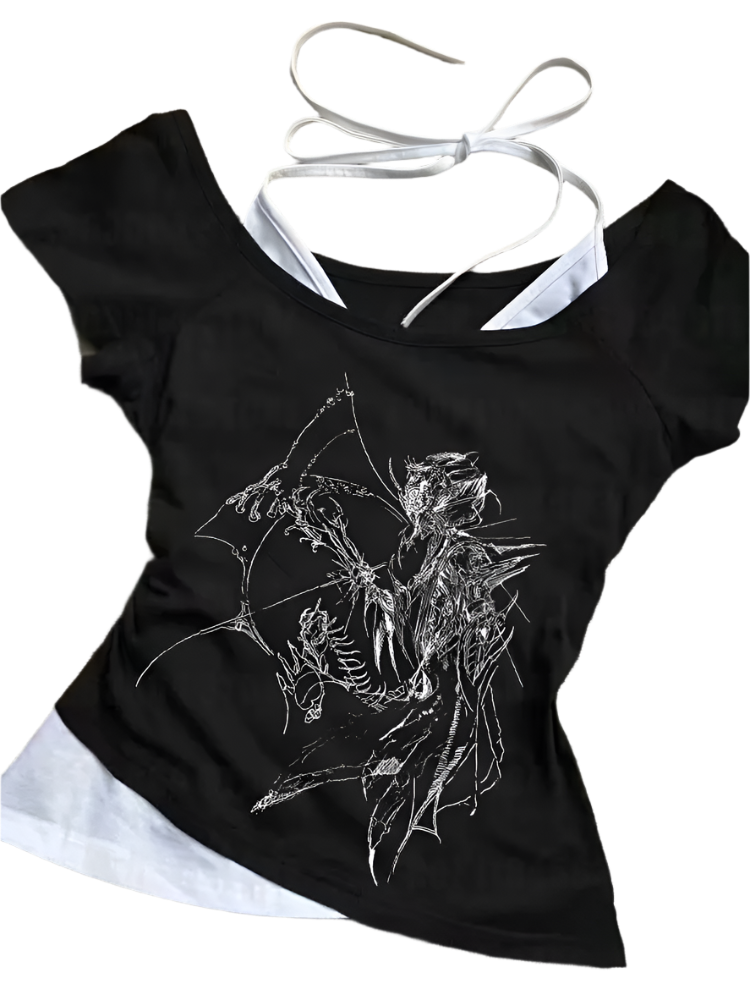 2 Piece Top with Cybersigilism Design