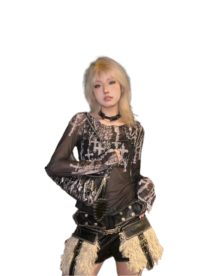 Mesh Top with Crossez