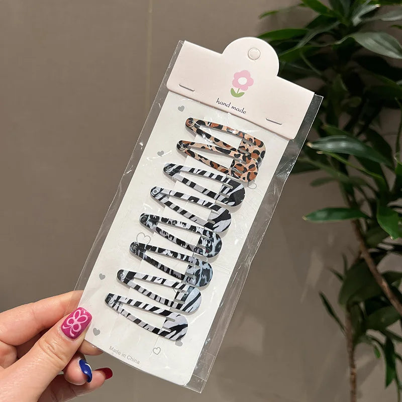 8pcs/set Animal Print Hair Clipz