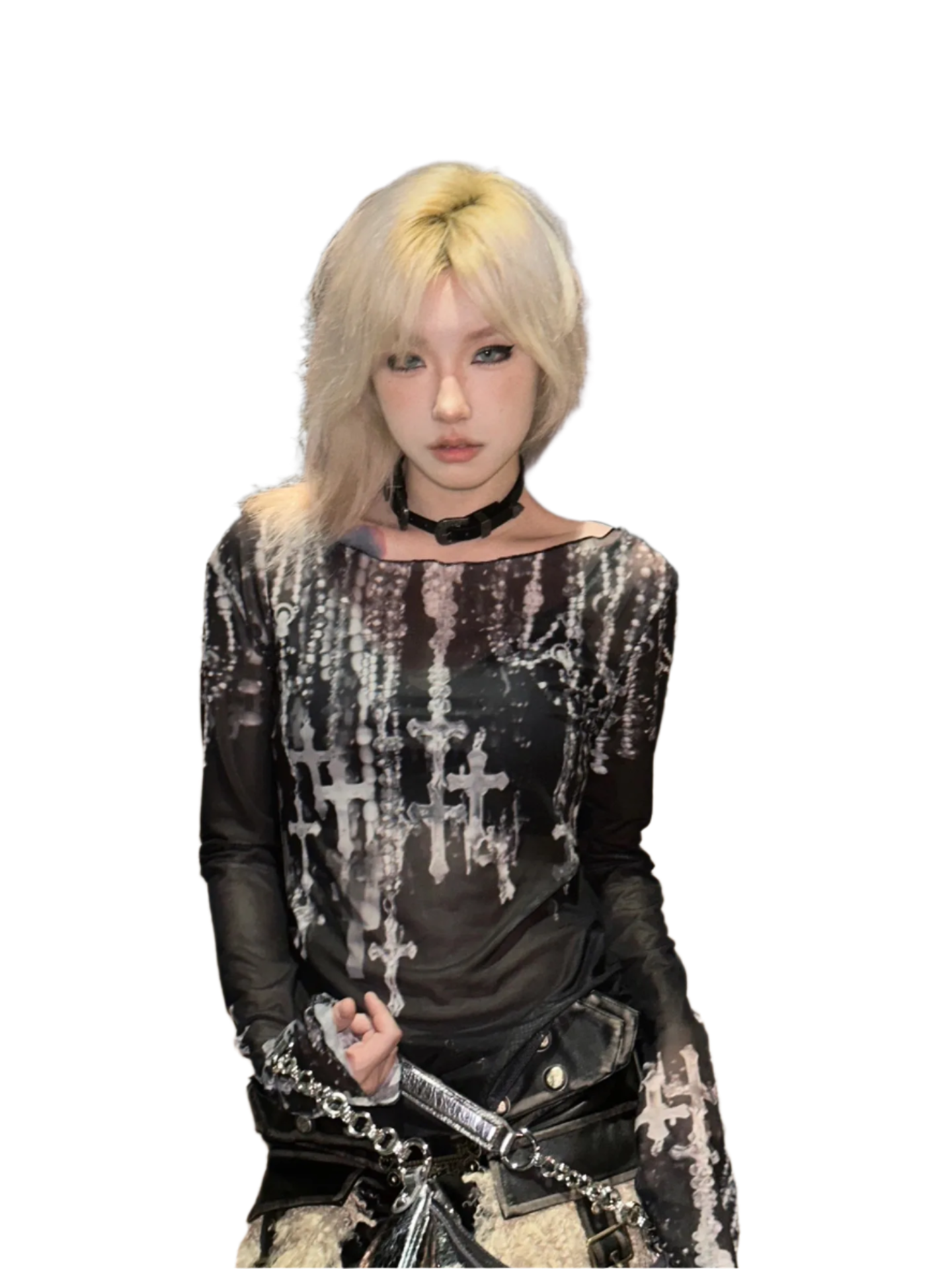 Mesh Top with Crossez
