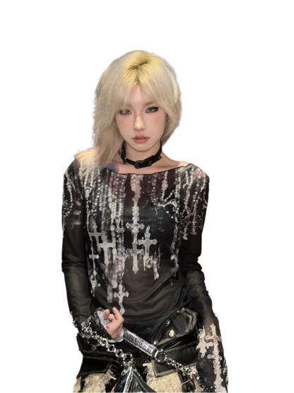 Mesh Top with Crossez