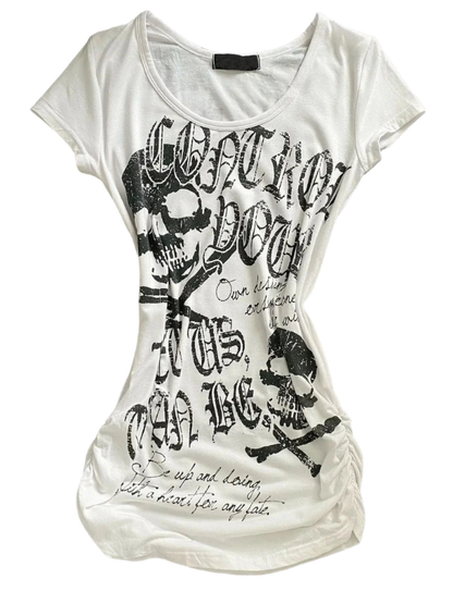 White Slim Fit Y2K Inspired Top