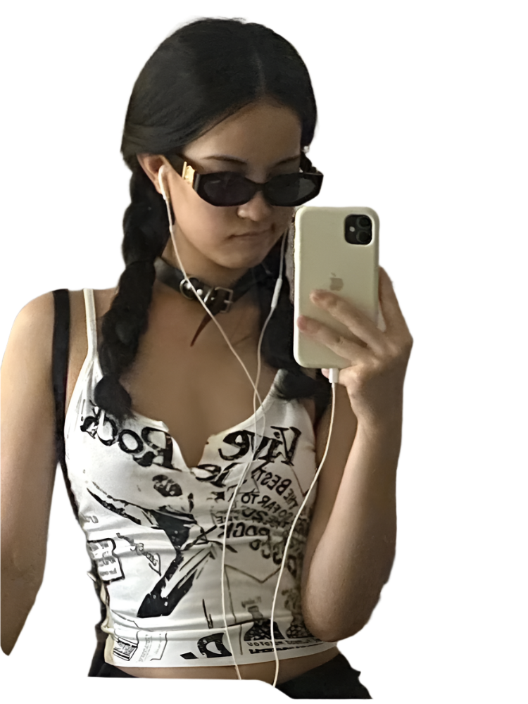 Print White Tank Top