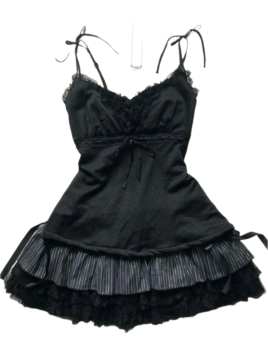 Striped Mini Skirt With Bowz