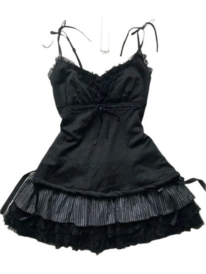 Striped Mini Skirt With Bowz