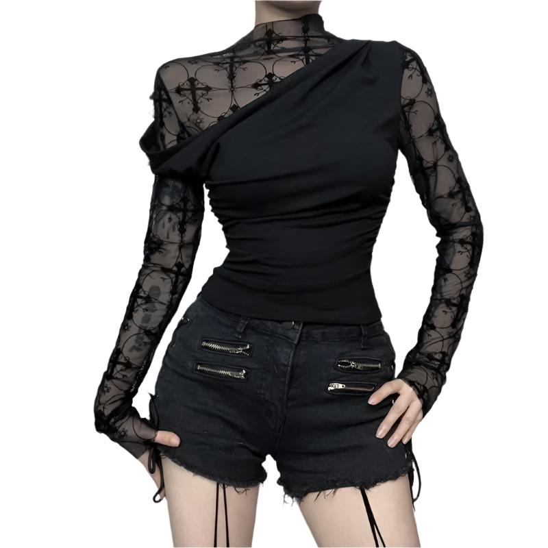 Mesh Top with Black Over Tee