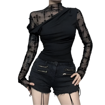 Mesh Top with Black Over Tee