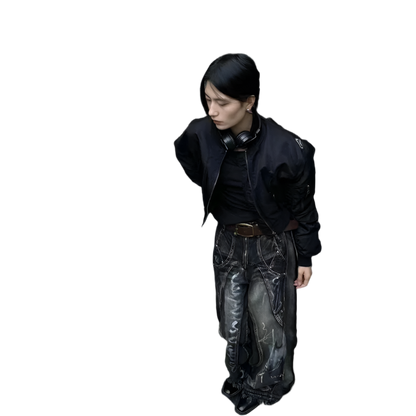 Washed Black Denim Jeanz