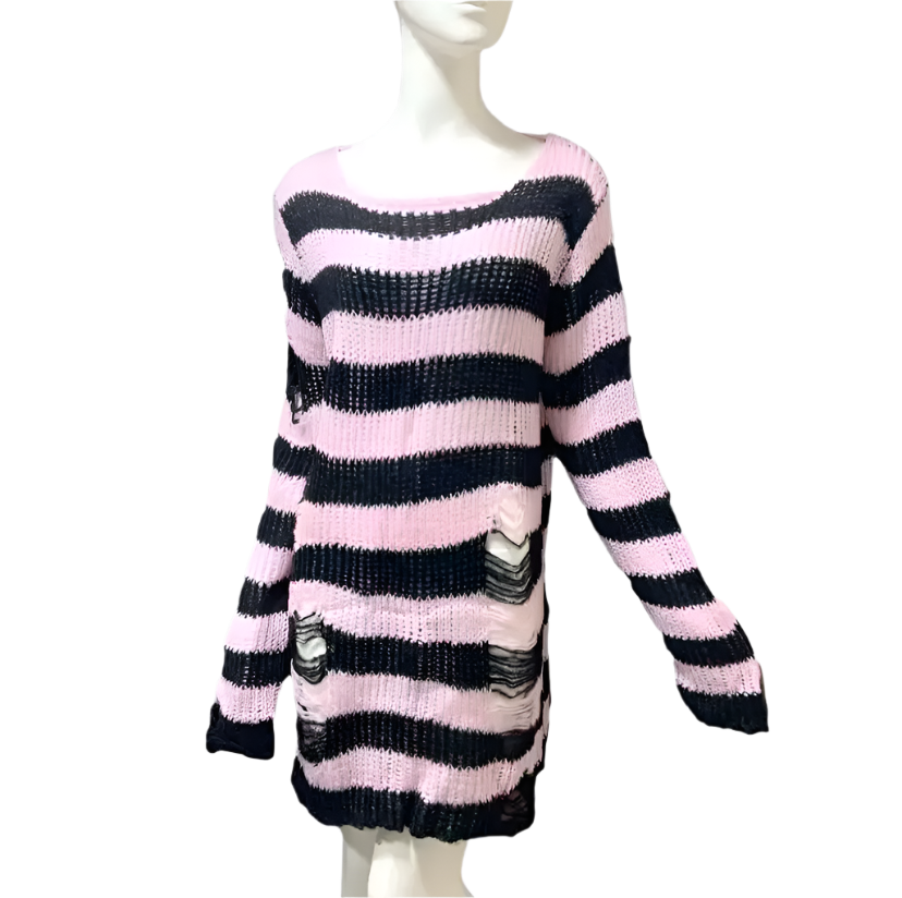 Multi Colour Long Length Distressed Jumperz