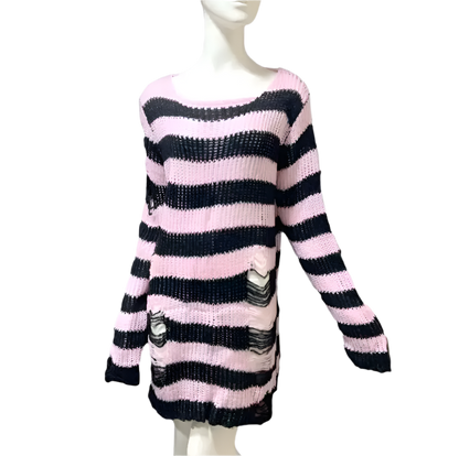 Multi Colour Long Length Distressed Jumperz