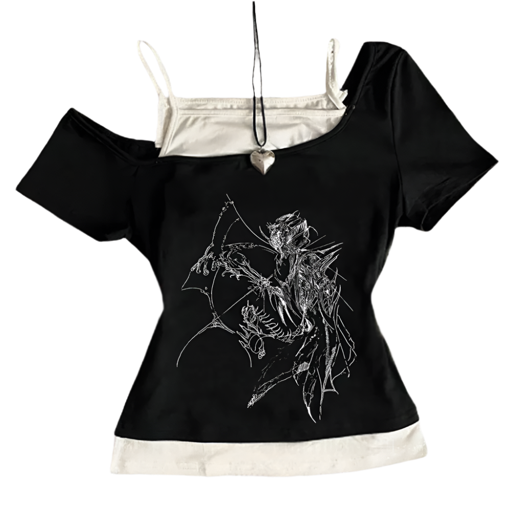 2 Piece Top with Cybersigilism Design