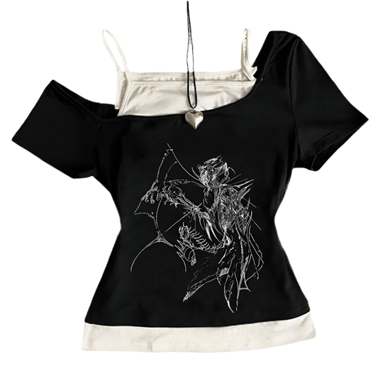 2 Piece Top with Cybersigilism Design