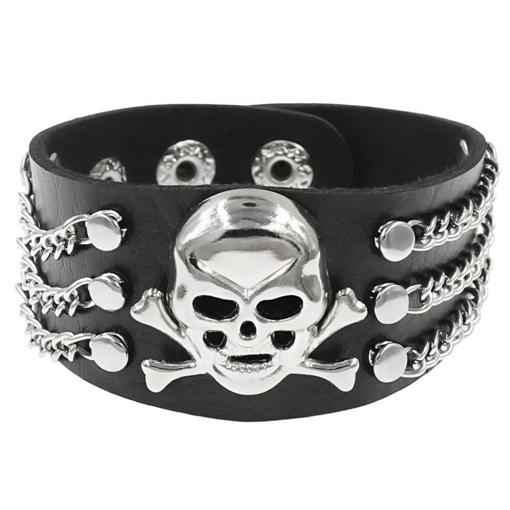 Leather Braceletz with Pendant + Chain Accessories