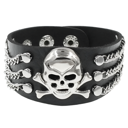 Leather Braceletz with Pendant + Chain Accessories