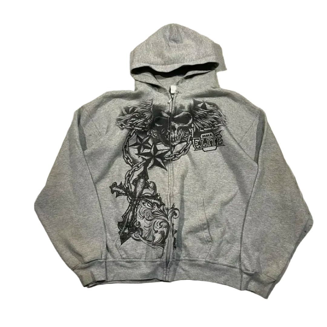 Afflicton Style Zip Up Hoodiez