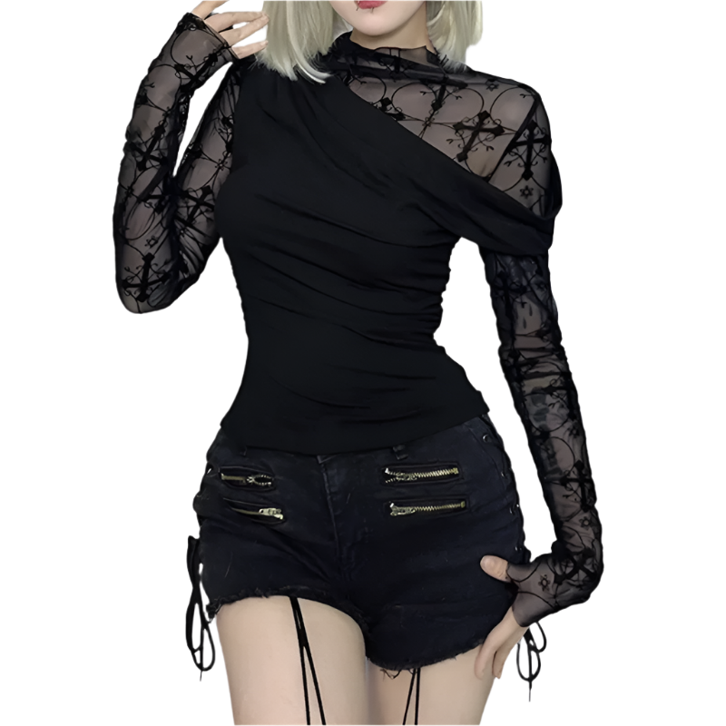 Mesh Top with Black Over Tee