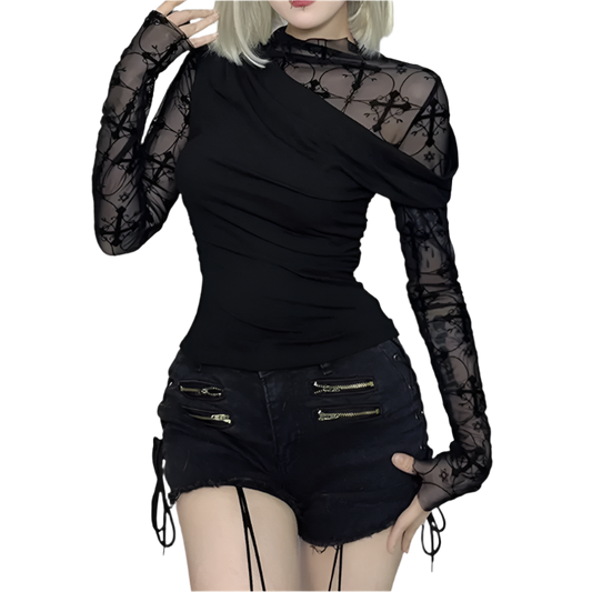 Mesh Top with Black Over Tee