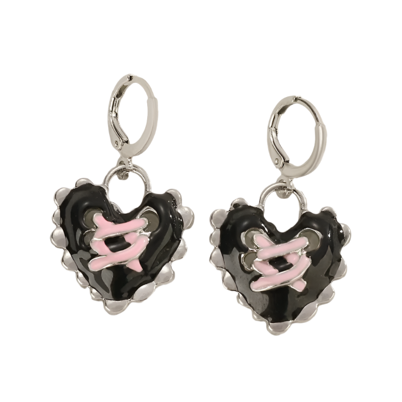 Pink & Black Earringz