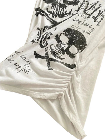 White Slim Fit Y2K Inspired Top