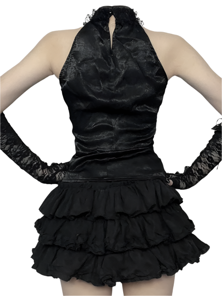 Lace Halter Neck Tank Top